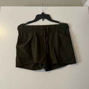 Army green workout shorts